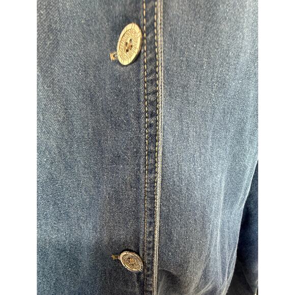Jacket Tudor court size 4x women's blue denim 2 big pockets with buttons - Picture 13 of 16